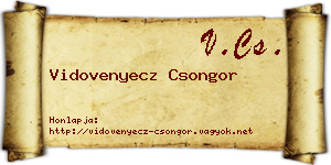 Vidovenyecz Csongor névjegykártya