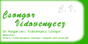 csongor vidovenyecz business card